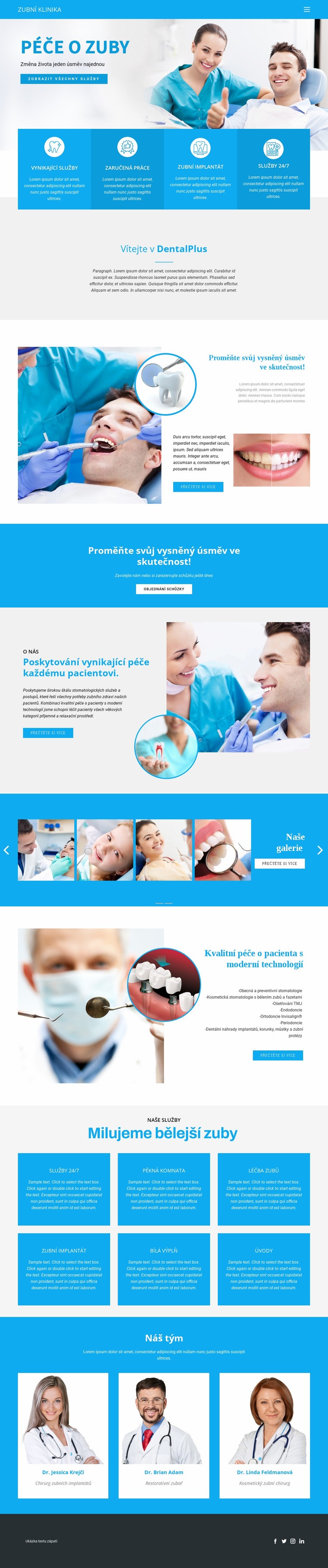 Zubní péče a medicína Webový design