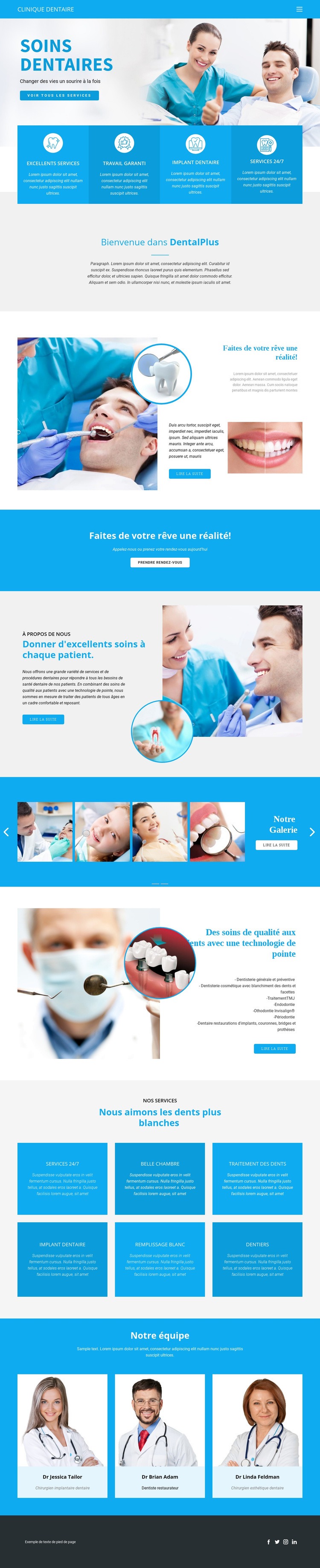 Soins dentaires et médecine Maquette de site Web