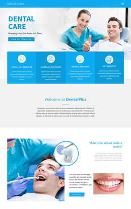 Page Layout For Dental Care And Medicine