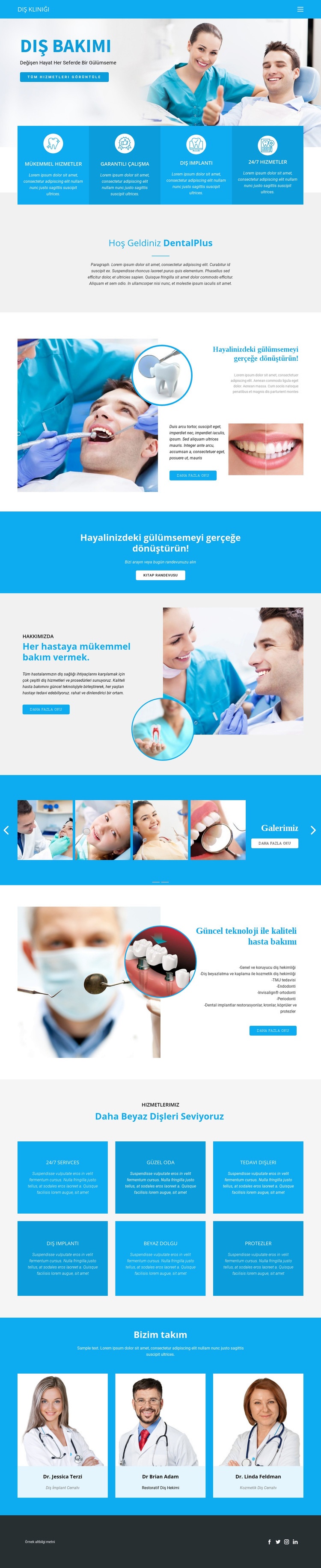 Diş bakımı ve tıp Web Sitesi Şablonu
