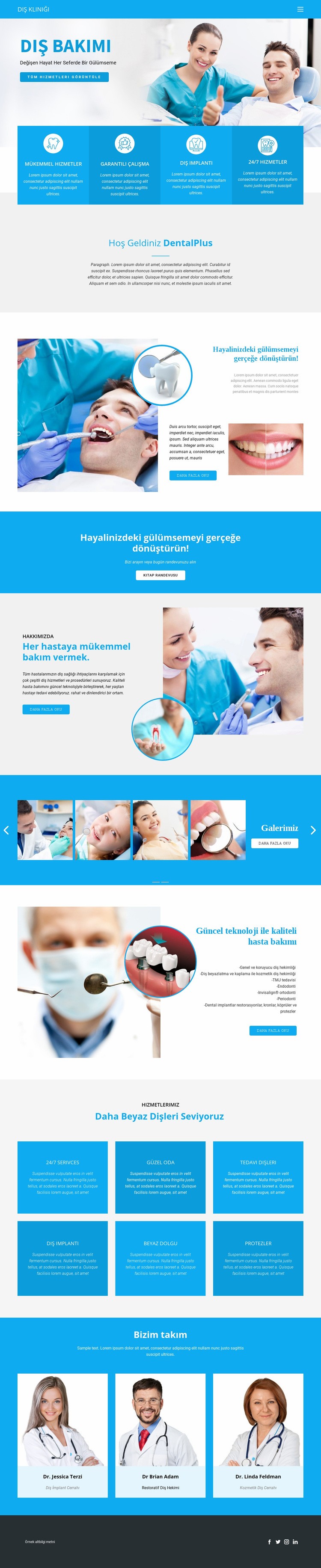 Diş bakımı ve tıp Web sitesi tasarımı