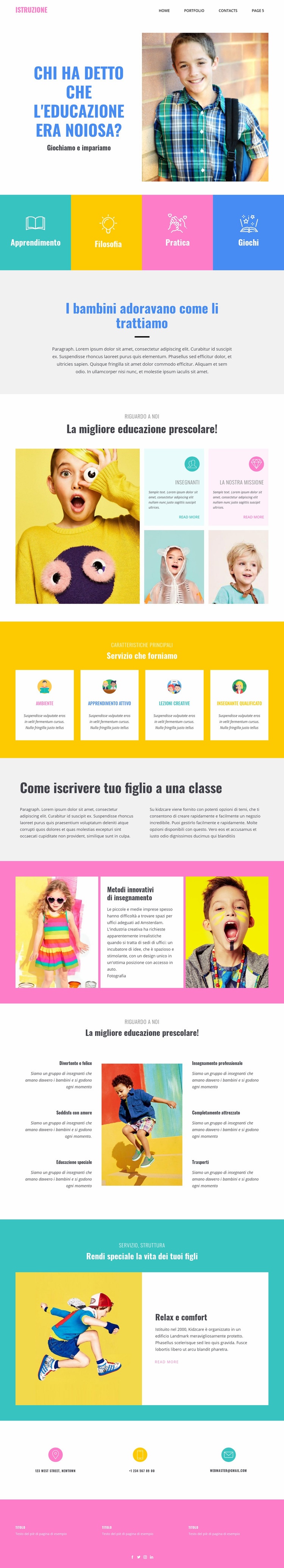 Divertimento nell'apprendimento a scuola Modelli di Website Builder