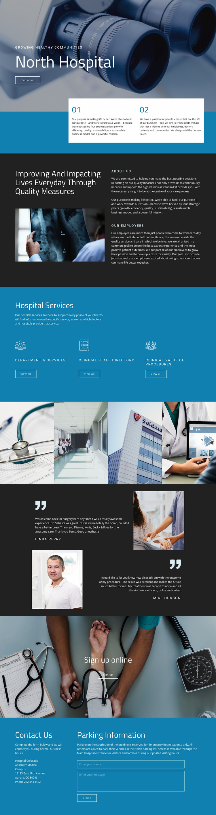 Impacting lives with medicine Web Page Design