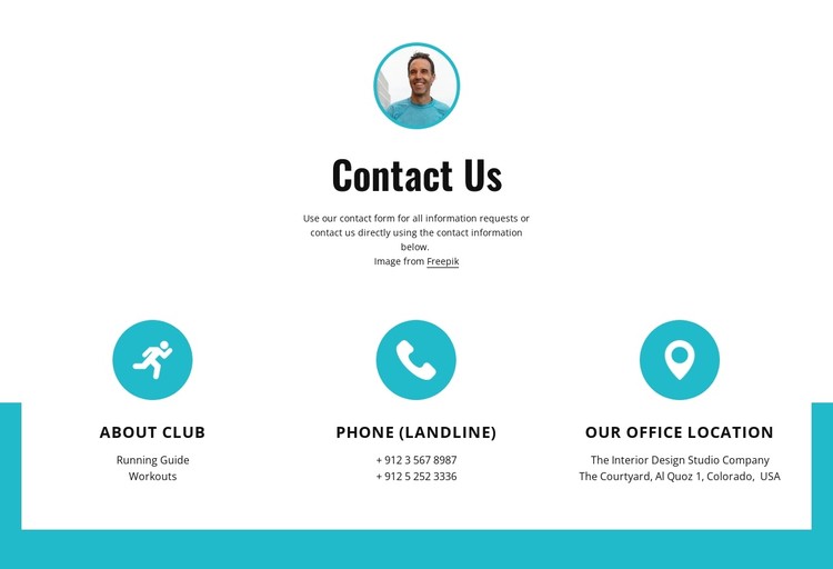 Contacts with big icons CSS Template