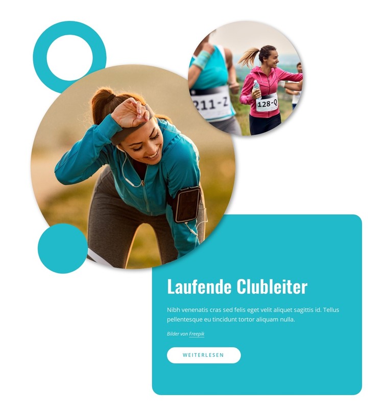 Leiter des Laufclubs CSS-Vorlage