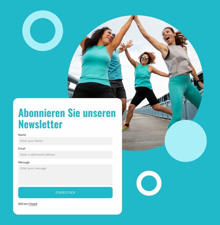 Online-Fitness-Community Eine Seitenvorlage