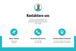 Kontakte Mit Großen Symbolen – Responsive Website-Vorlage