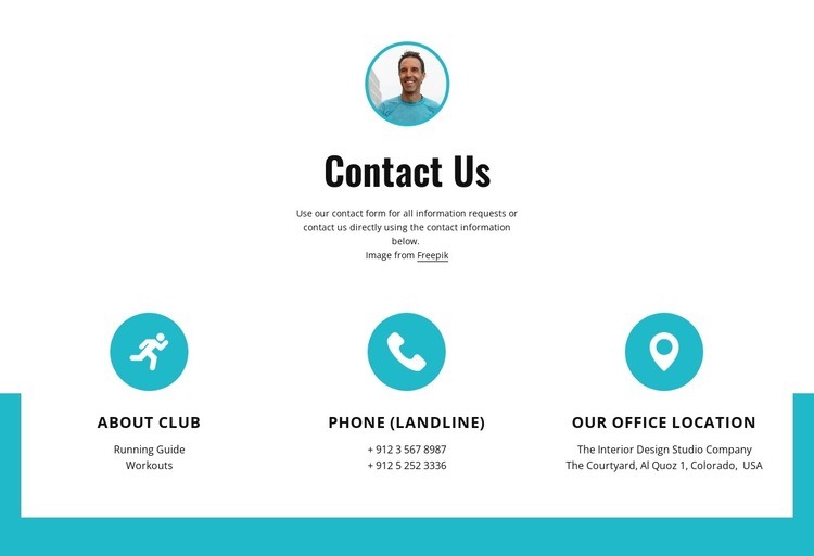 Contacts with big icons Elementor Template Alternative