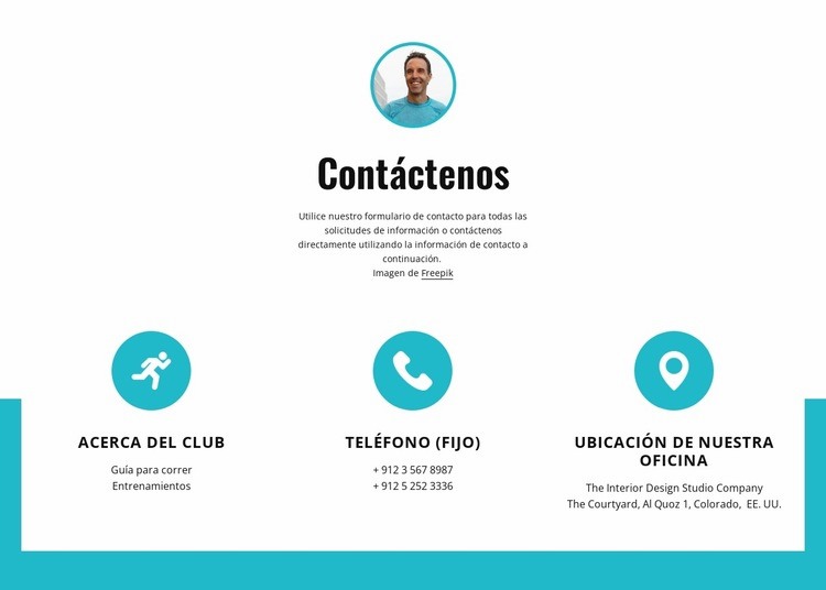 Contactos con iconos grandes Diseño de páginas web