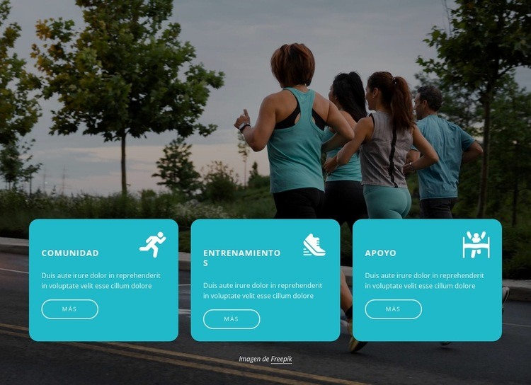 Unirse a una comunidad de corredores Maqueta de sitio web