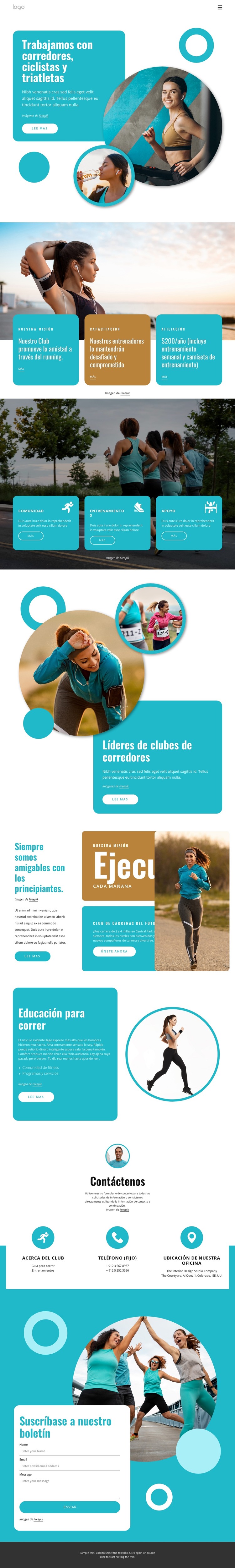 Planes de entrenamiento para triatletas y corredores Plantilla HTML