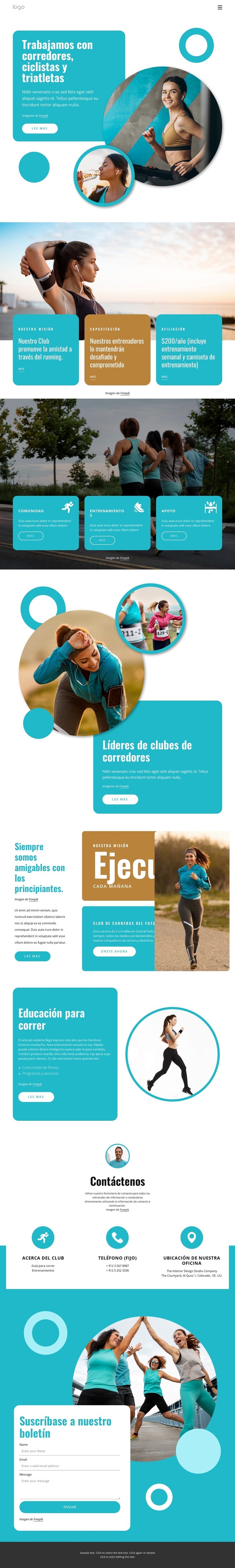 Planes de entrenamiento para triatletas y corredores Plantilla HTML5