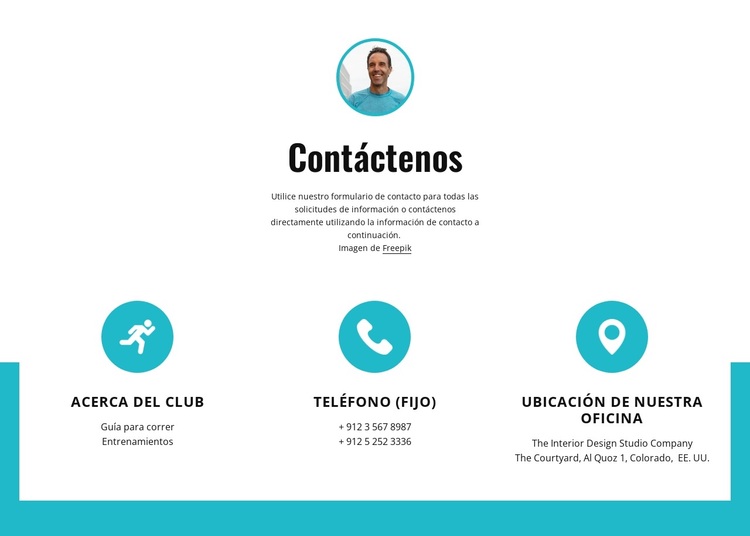 Contactos con iconos grandes Tema de WordPress