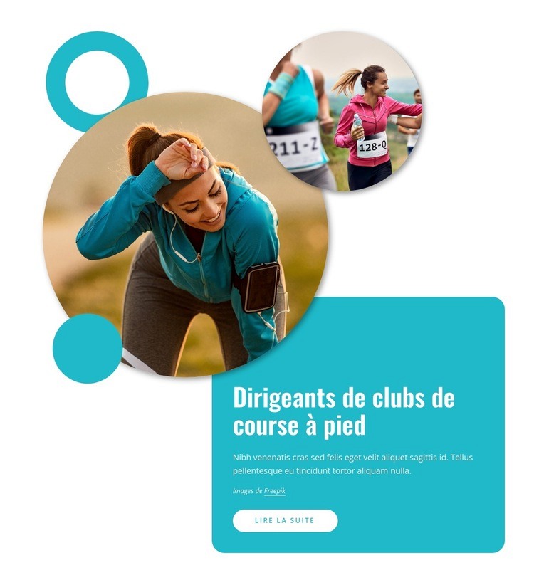 Dirigeants de clubs de course à pied Modèles de constructeur de sites Web