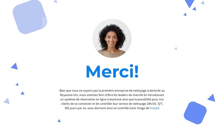 Merci de votre attention Modèle HTML