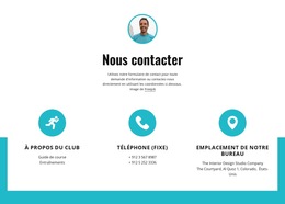 Contacts Avec De Grandes Icônes - Modèle De Site Web Réactif