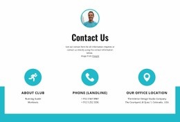 Contacts with big icons - Html Code Example by Nicepage
