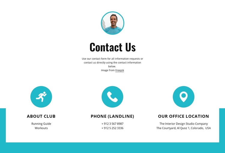 Contacts with big icons HTML Template