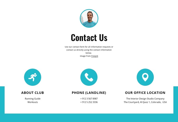 Contacts with big icons HTML5 Template