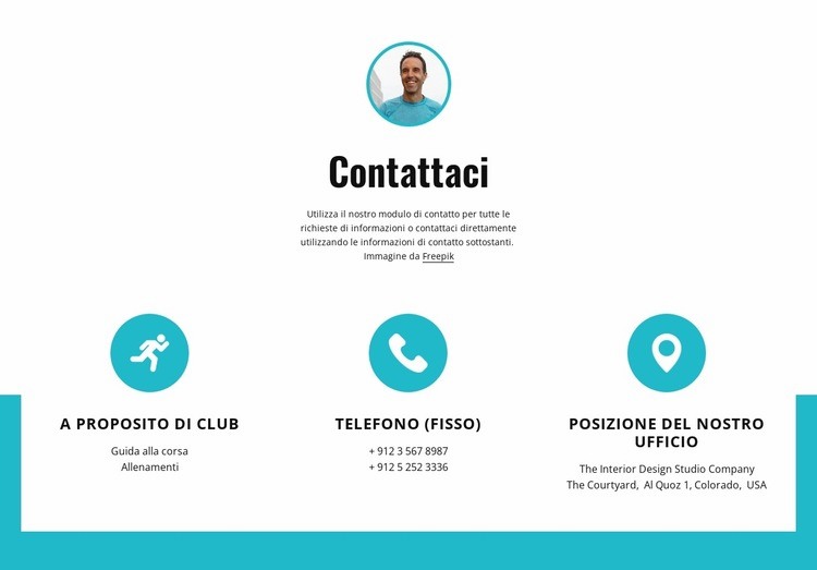 Contatti con icone grandi Costruttore di siti web HTML