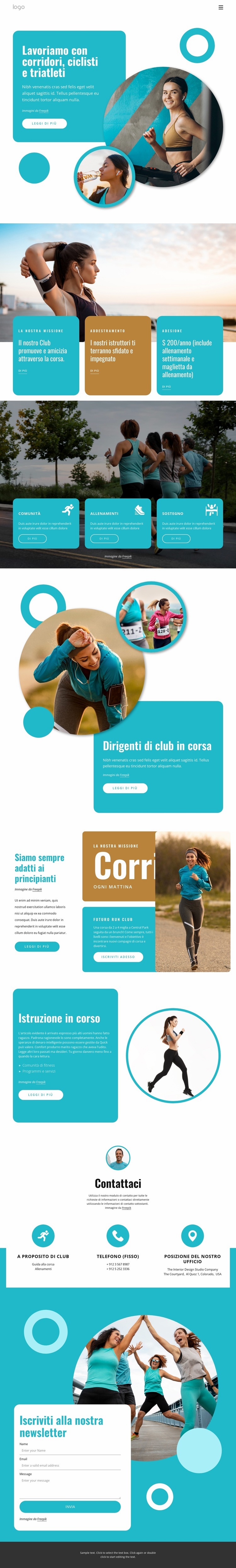 Piani di allenamento per triatleti e corridori Modelli di Website Builder