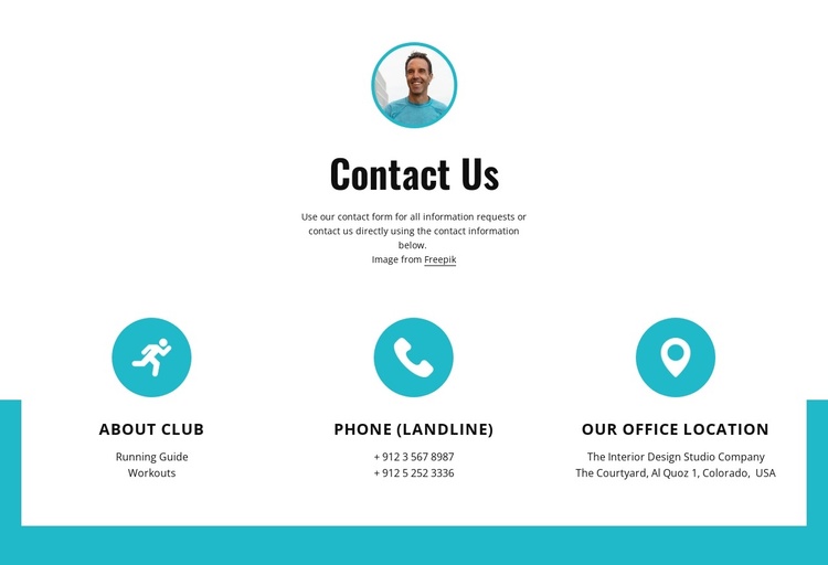Contacts with big icons Joomla Template