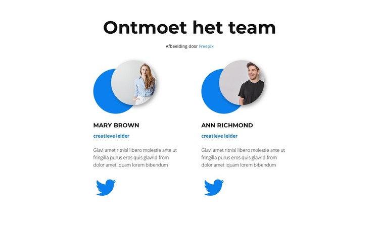 Dit zijn onze helpers HTML-sjabloon