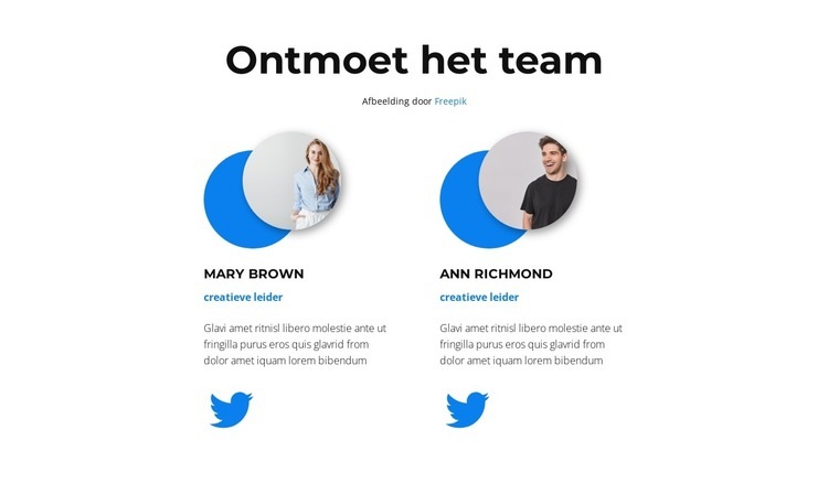 Dit zijn onze helpers Website mockup