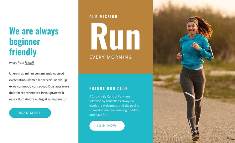 Berlin running club One Page Template