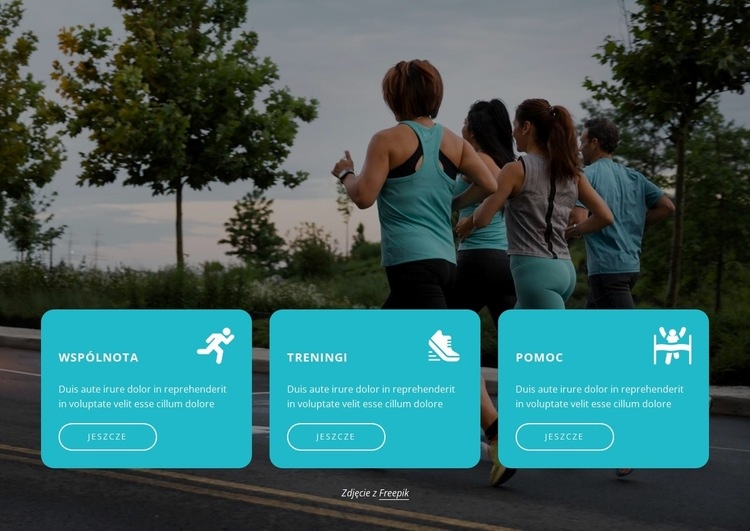 Dołączanie do społeczności biegaczy Szablon HTML5