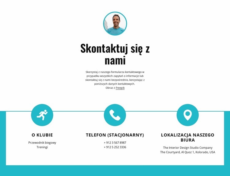 Kontakty z dużymi ikonami Szablon HTML5