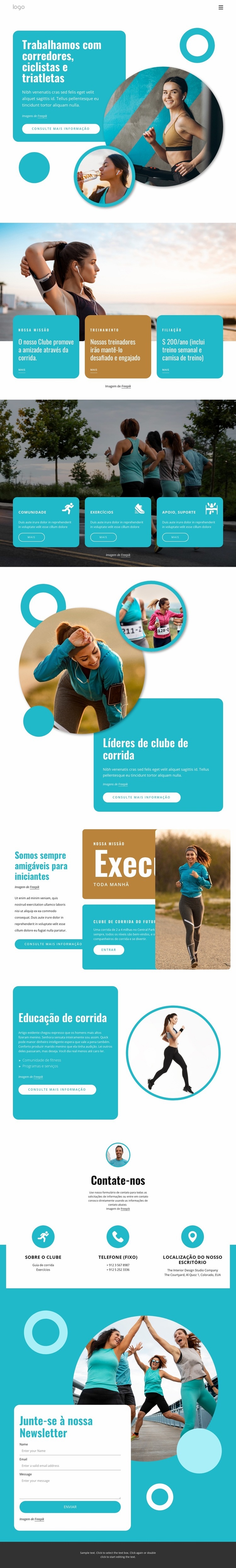 Planos de treinamento para triatletas e corredores Maquete do site