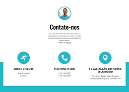 Contatos Com Ícones Grandes - Modelo De Página HTML