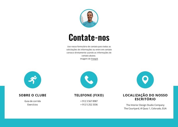 Contatos com ícones grandes Landing Page