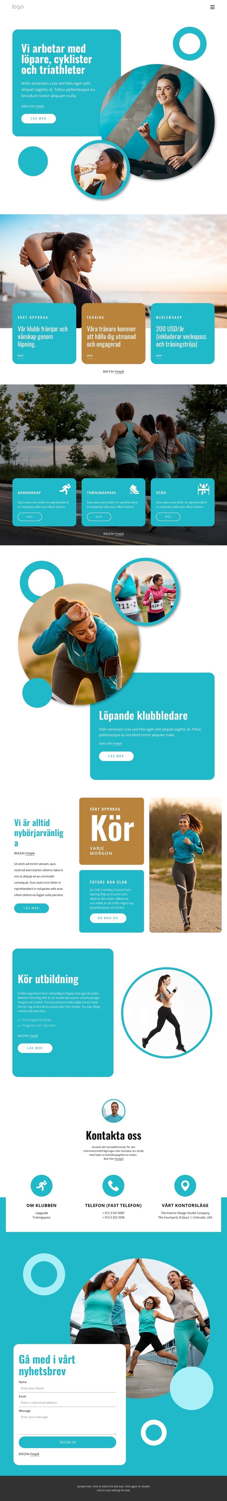 Träningsplaner för triathleter och löpare Hemsidedesign