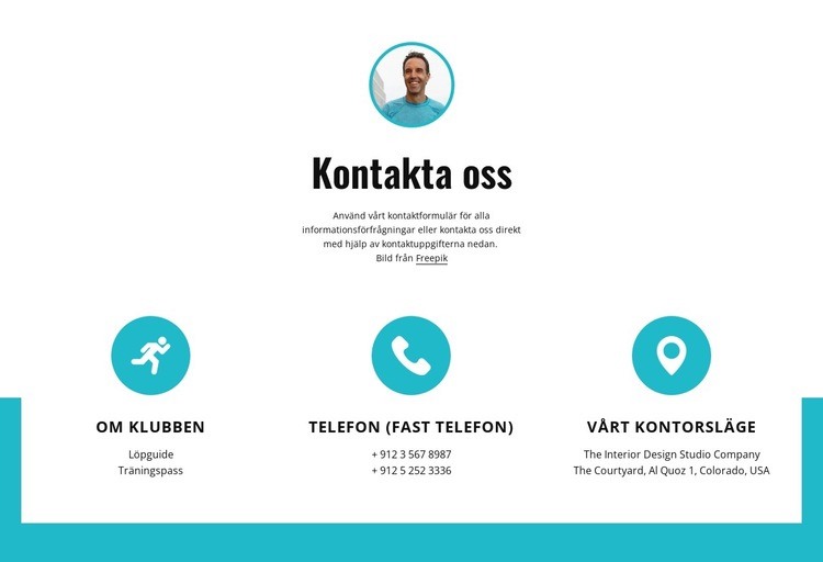 Kontakter med stora ikoner HTML-mall