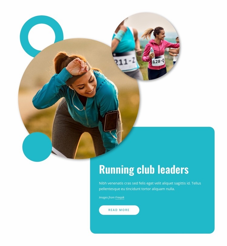 Runnning club leaders Web Page Design