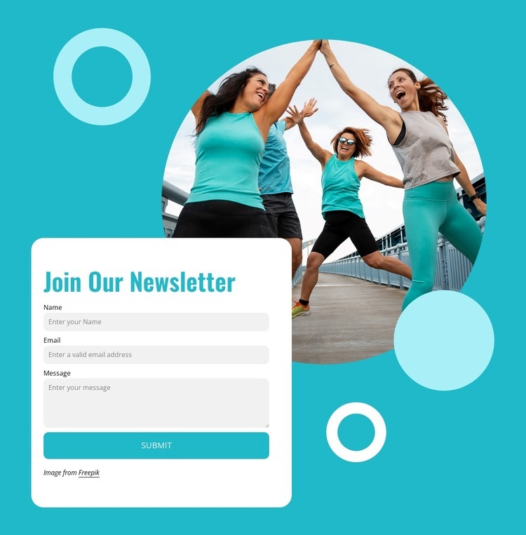 Online fitness community Web Page Design