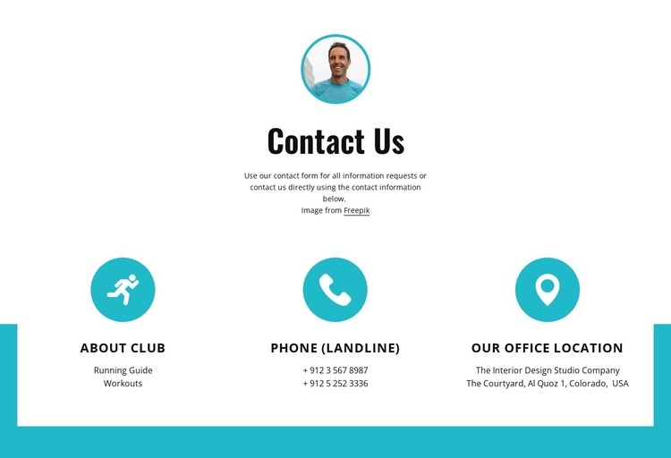 Contacts with big icons Webflow Template Alternative