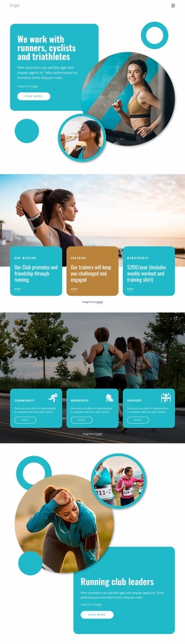 Training Plans For Triathletes And Runners - Web Page Template