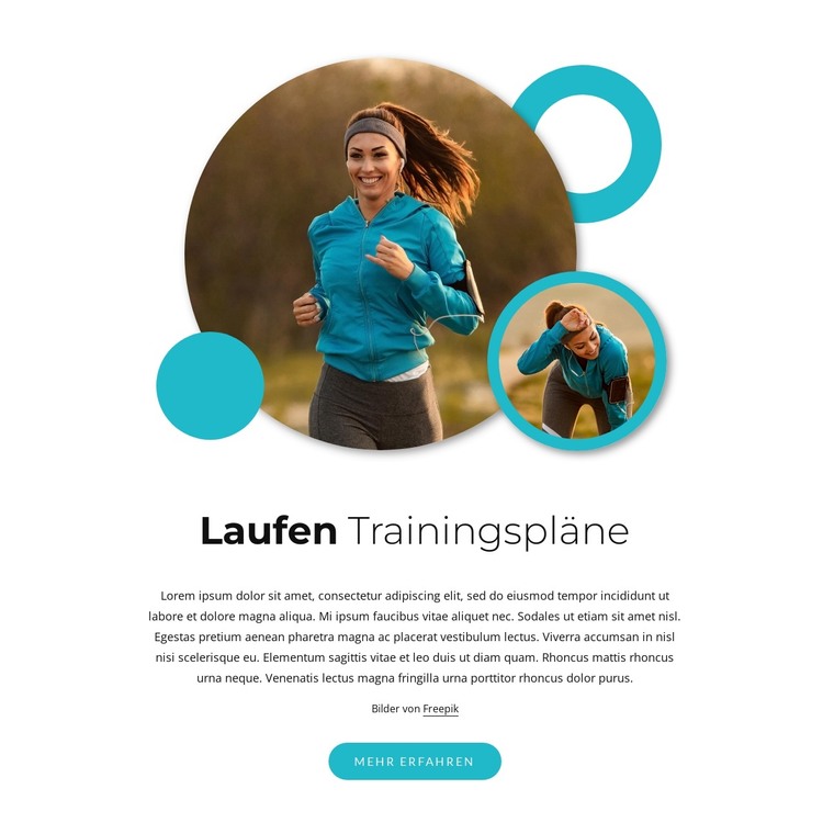 Halbmarathon trainingspläne HTML-Vorlage