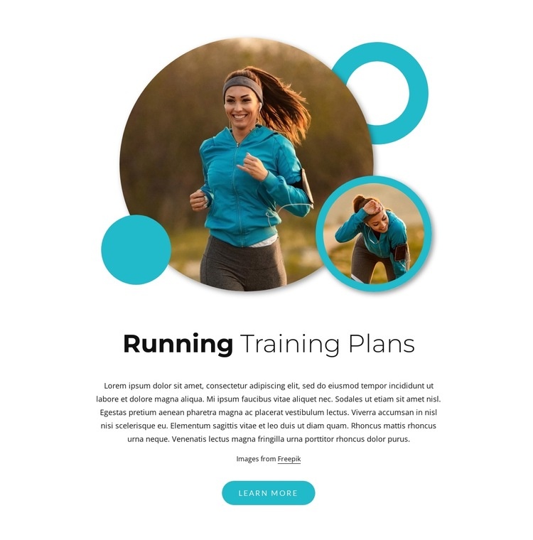 Half marathon training plans Homepage Design