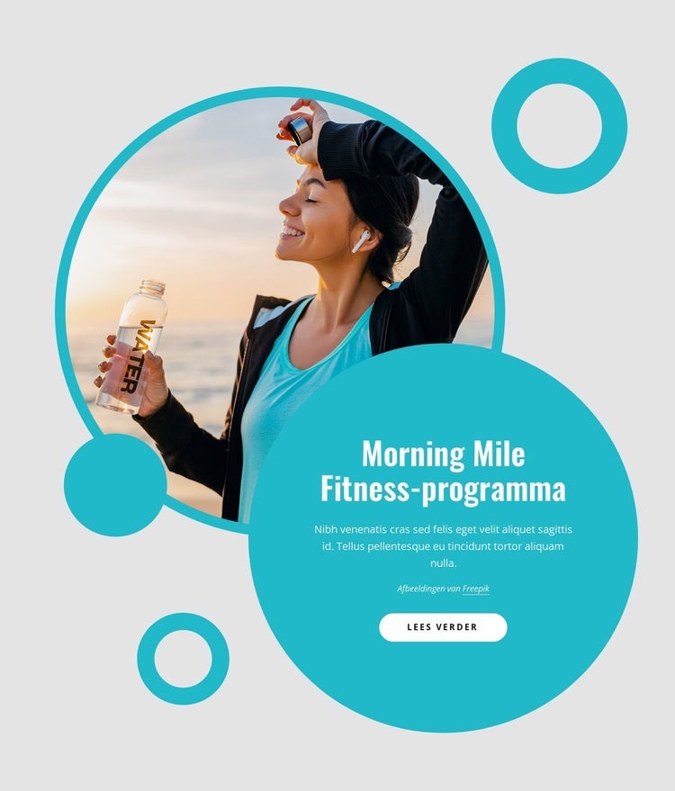 Ochtend mijl fitness programma Website ontwerp