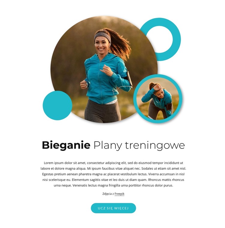 Plany treningowe półmaratonu Szablon HTML