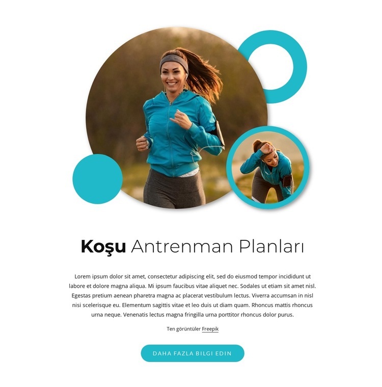 Yarı maraton antrenman planları Web sitesi tasarımı