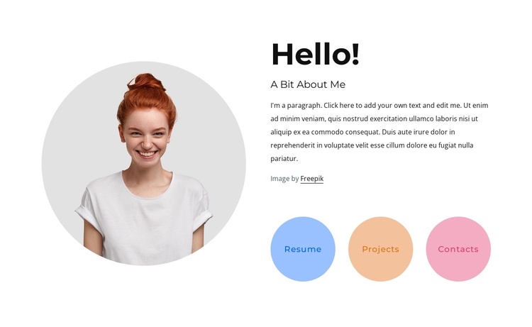 Resume, profile, contacts Joomla Template