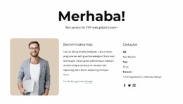 PHP Geliştirici Profili Için Bir Sayfa Şablonu