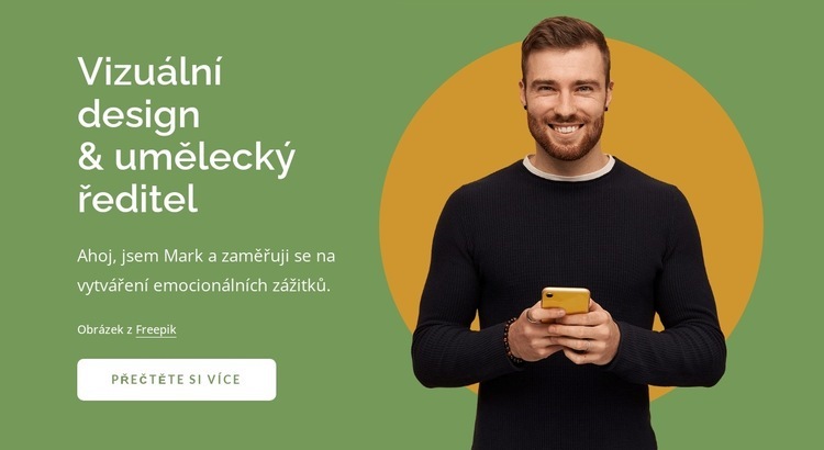 Vizuální design a umělecký ředitel Šablona webové stránky