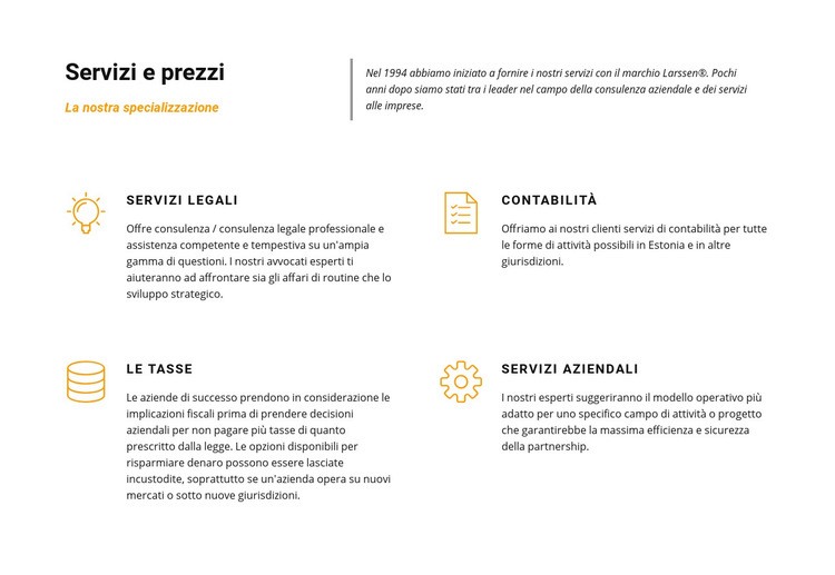 Società di diritto Modelli di Website Builder