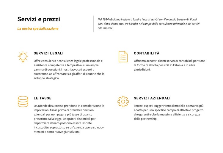 Società di diritto Mockup del sito web